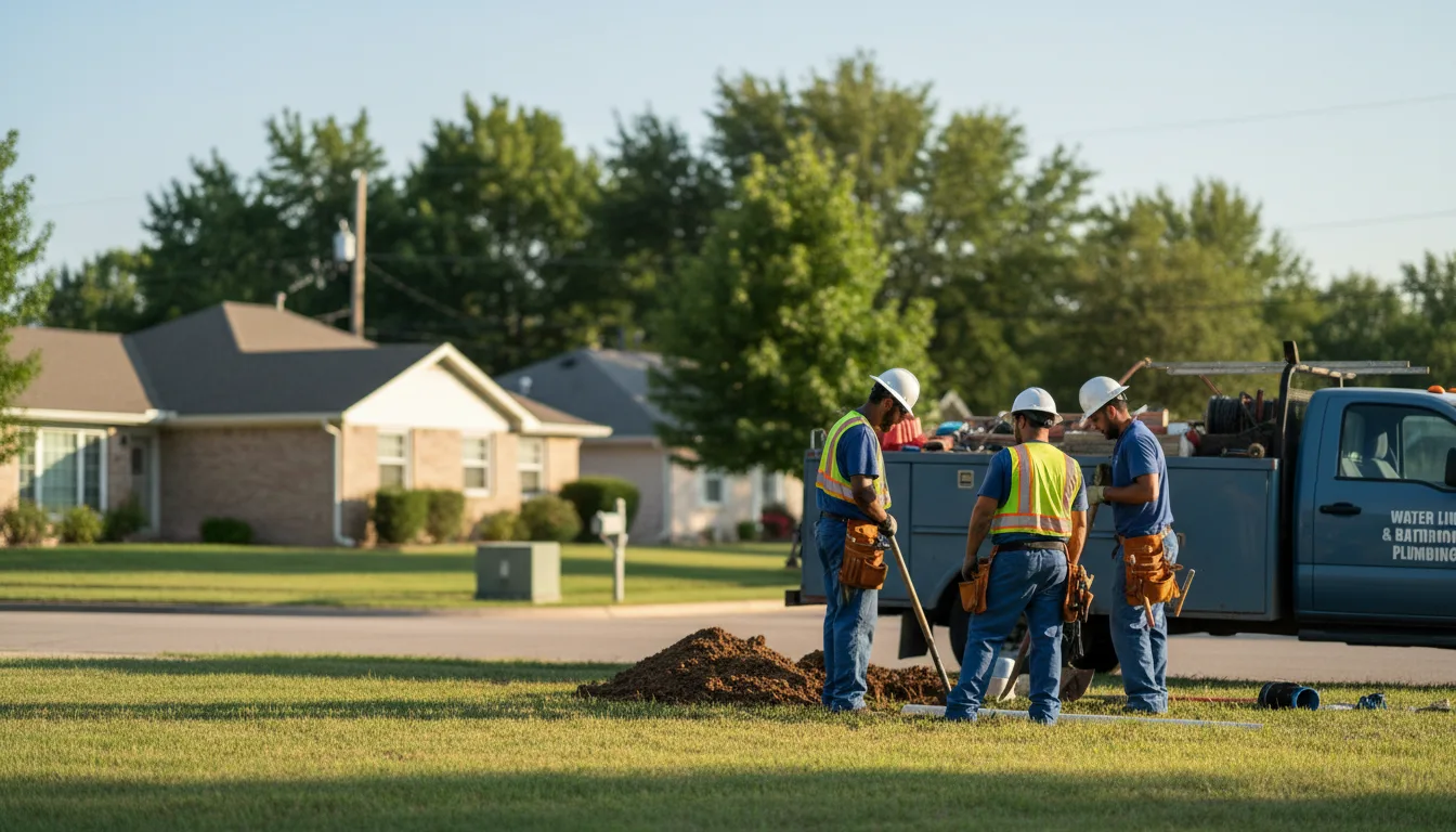 Residential water line and bathroom plumbing service in Crown Point, IN